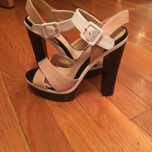 ALDO Nude and Black Pumps